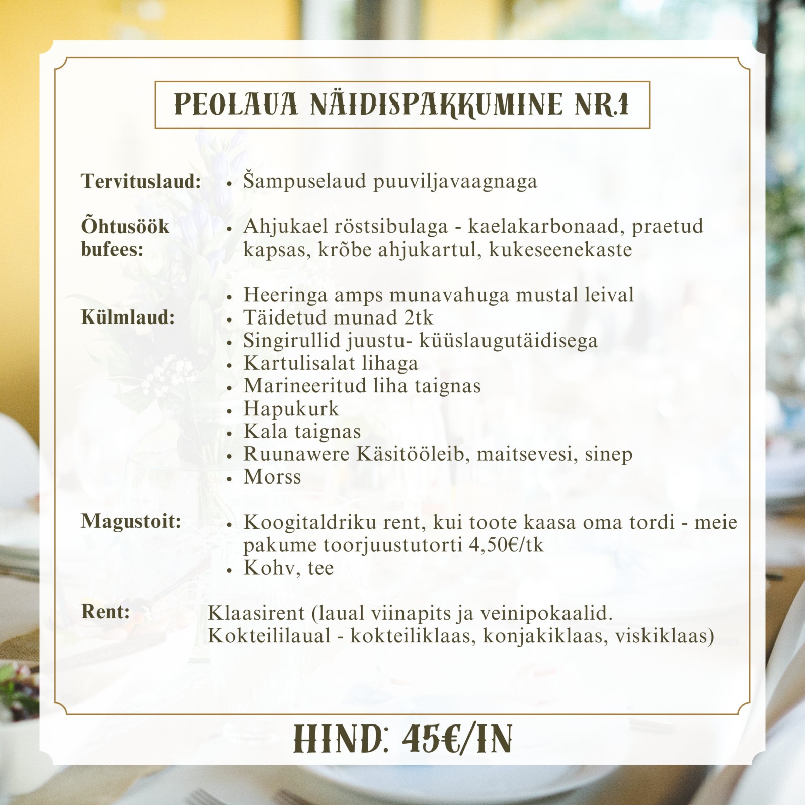 peolaua näidispakkumine nr.1